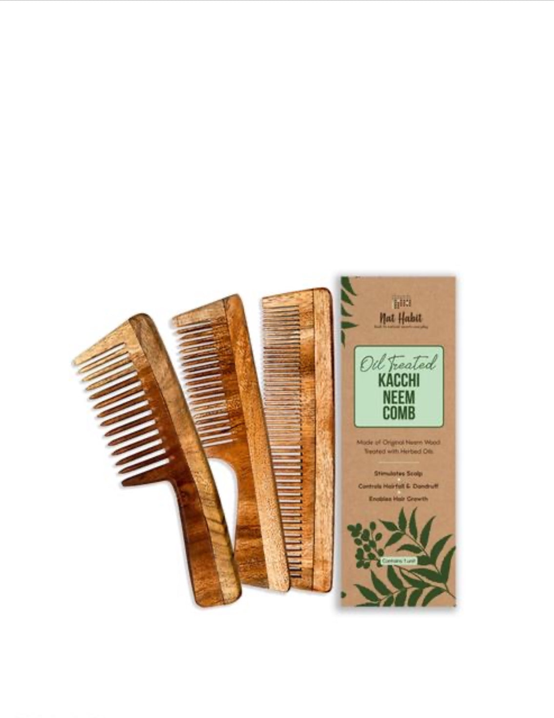 🌿 Neem Wood Comb