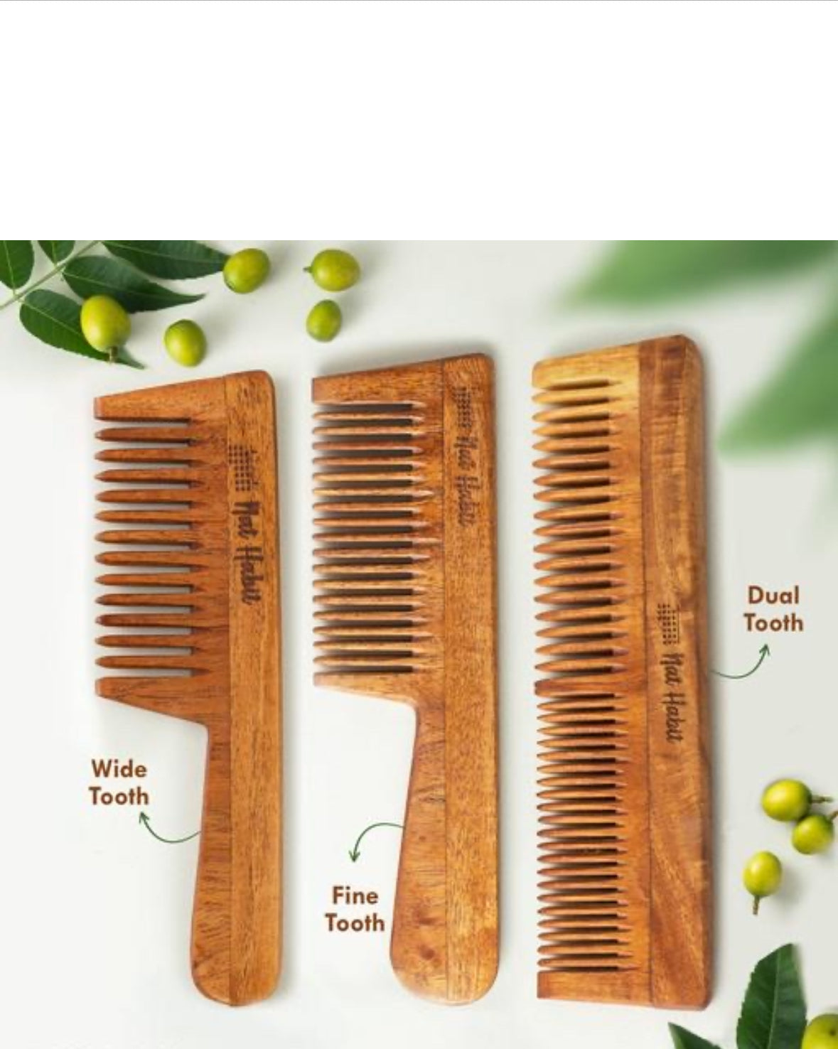 🌿 Neem Wood Comb